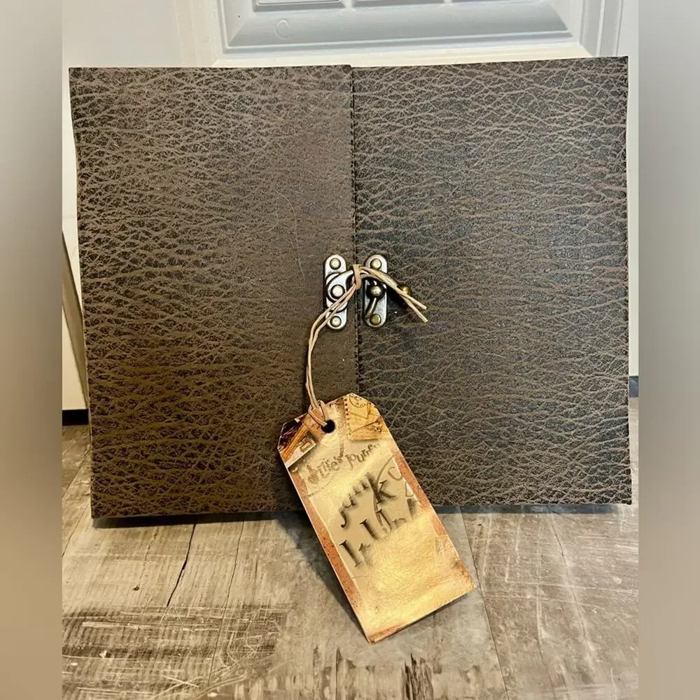 New brown faux leather scrapbook